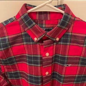 VINEYARD VINES 🐳 Boys Holiday Plaid Dress Shirt - Sz 12-14 ✨Like NEW✨